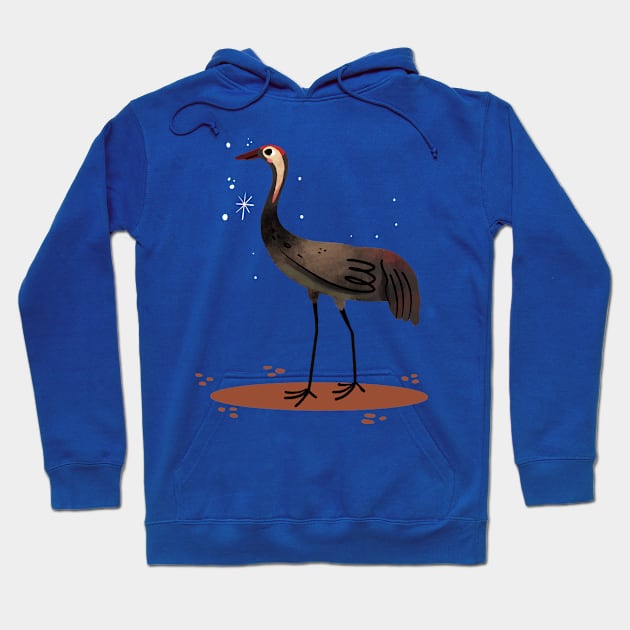 Heron Painting Hand Drawn Hoodie by Mako Design 